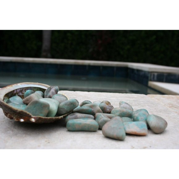 Tumbled Stone Amazonite Gemstone Crystals 4 Oz - Picture 3 of 7